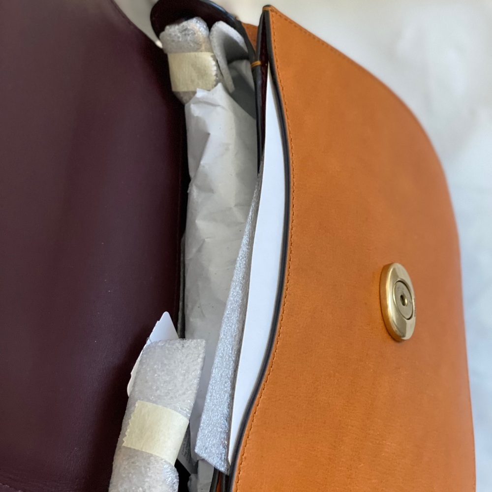Coach Kat Saddle Bag 20 Colorblock Saffron Multi - Picture 9 of 9